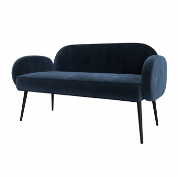 Диван прямой Лига-086 Синий, Велюр