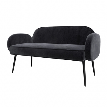 Диван прямой Лига-086 Темно-серый, Велюр