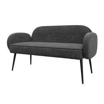 Диван прямой Лига-086 Темно-серый, Велюр