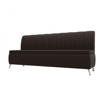 Диван кухонный прямой Кантри Коричневый, Экокожа