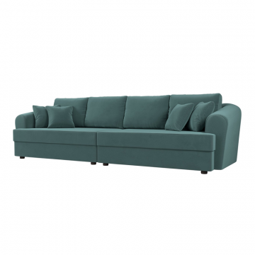 Диван прямой Милтон, SEVEN 113 бирюзовый, Велюр