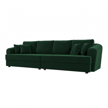 Диван прямой Милтон, SEVEN 626 зеленый, Велюр