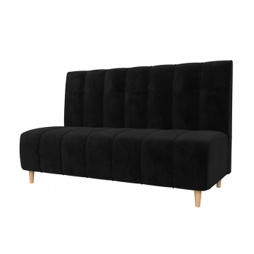 Диван кухонный прямой Ральф Черный, Велюр