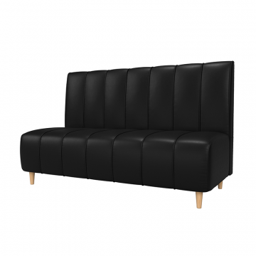 Диван кухонный прямой Ральф Черный, Экокожа