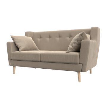 Диван кухонный прямой Брайтон 2 Бежевый, Велюр