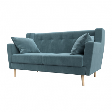 Диван кухонный прямой Брайтон 2 Бирюзовый, Велюр