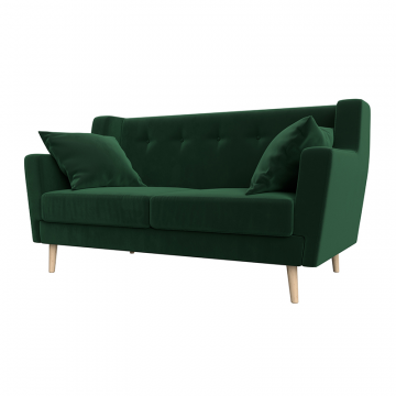 Диван кухонный прямой Брайтон 2 Зеленый, Велюр