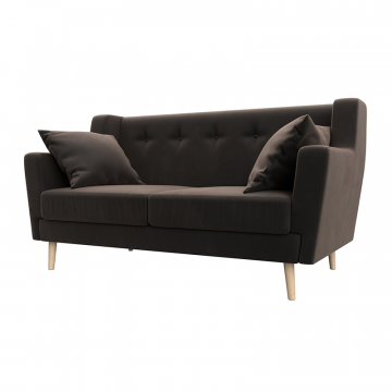 Диван кухонный прямой Брайтон 2 Коричневый, Велюр