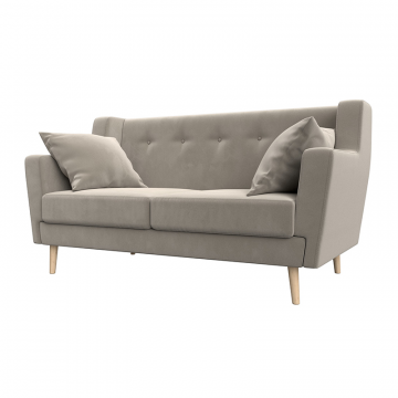 Диван кухонный прямой Брайтон 2 Бежевый, Микровельвет