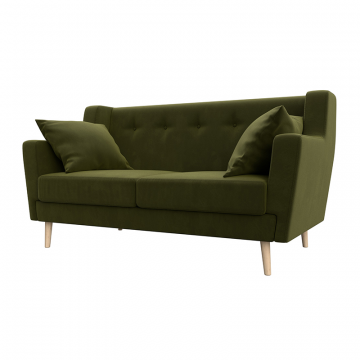 Диван кухонный прямой Брайтон 2 Зеленый, Микровельвет