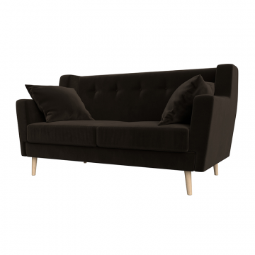 Диван кухонный прямой Брайтон 2 Коричневый, Микровельвет