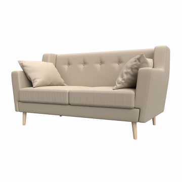 Диван кухонный прямой Брайтон 2 Бежевый, Экокожа