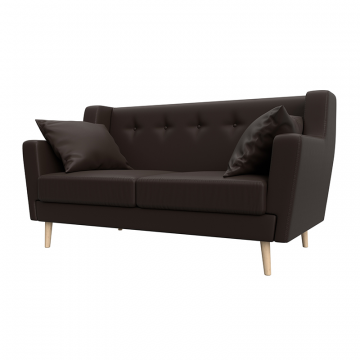 Диван кухонный прямой Брайтон 2 Коричневый, Экокожа