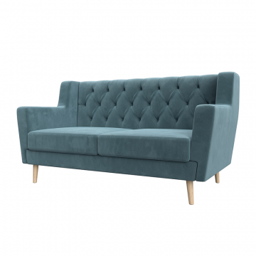 Диван кухонный прямой Брайтон 2 Люкс Бирюзовый, Велюр