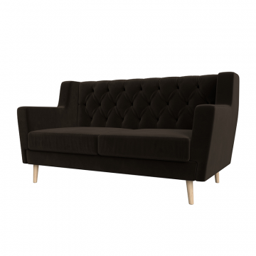 Диван кухонный прямой Брайтон 2 Люкс Коричневый, Микровельвет