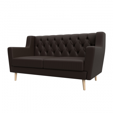 Диван кухонный прямой Брайтон 2 Люкс Коричневый, Экокожа