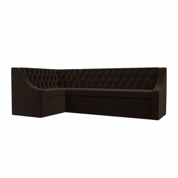 Диван кухонный угловой Мерлин левый угол Коричневый, Микровельвет