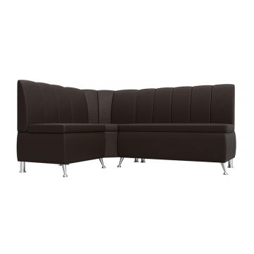 Диван кухонный угловой Кантри левый угол Коричневый, Экокожа