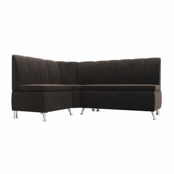 Диван кухонный угловой Кантри левый угол Коричневый, Велюр