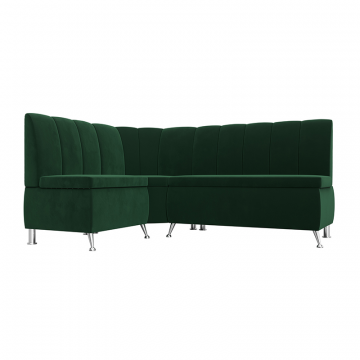 Диван кухонный угловой Кантри левый угол Зеленый, Велюр