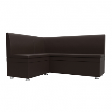 Диван кухонный угловой Уют левый угол Коричневый, Экокожа