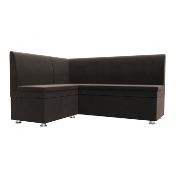 Диван кухонный угловой Уют левый угол Коричневый, Велюр
