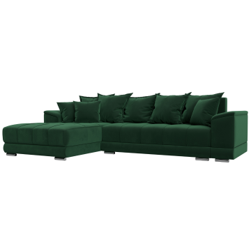 Диван угловой НордСтар левый угол Зеленый, Велюр