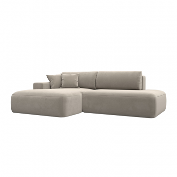 Диван угловой Лига-036 НПБ Модерн левый угол Бежевый, Микровельвет