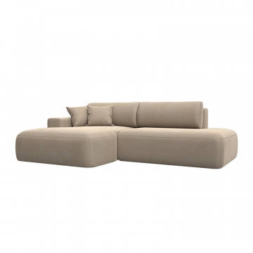 Диван угловой Лига-036 НПБ Модерн левый угол Бежевый, Велюр