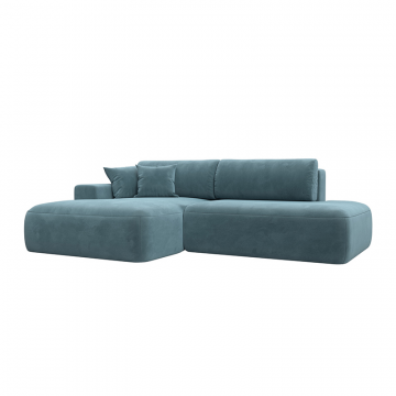 Диван угловой Лига-036 НПБ Модерн левый угол Бирюзовый, Велюр