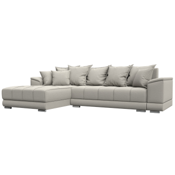 Диван угловой НордСтар левый угол Бежевый, Рогожка