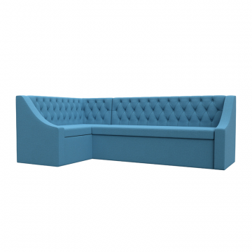Диван кухонный угловой Мерлин левый угол Голубой, Рогожка
