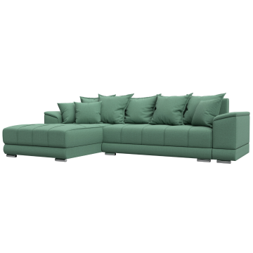 Диван угловой НордСтар левый угол Зеленый, Рогожка