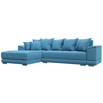 Диван угловой НордСтар левый угол Голубой, Рогожка