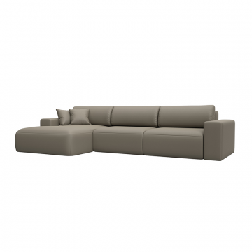 Диван угловой Лига-036 НПБ Классик Лонг левый угол Бежевый, Экокожа