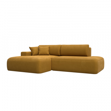 Диван угловой Лига-036 НПБ Модерн левый угол Желтый, Велюр