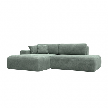 Диван угловой Лига-036 НПБ Модерн левый угол Зеленый, Велюр