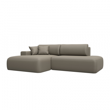 Диван угловой Лига-036 НПБ Модерн левый угол Бежевый, Экокожа