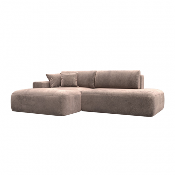 Диван угловой Лига-036 НПБ Модерн левый угол Бежевый, Велюр