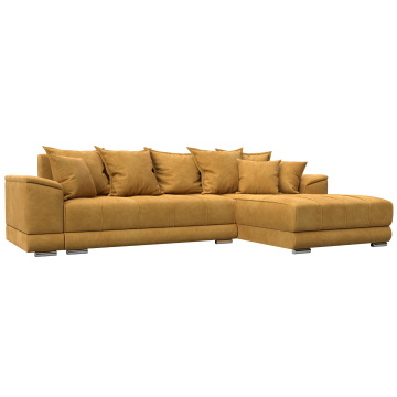 Диван угловой НордСтар правый угол Желтый, Велюр