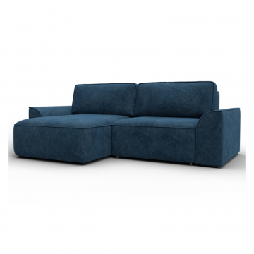 Диван угловой Лига-048 НПБ, BRUT 11 синий, Велюр