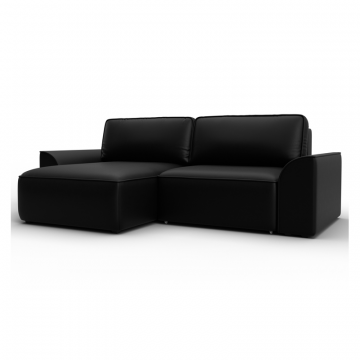 Диван угловой Лига-048 НПБ, GRIFON 18 черный, Экокожа