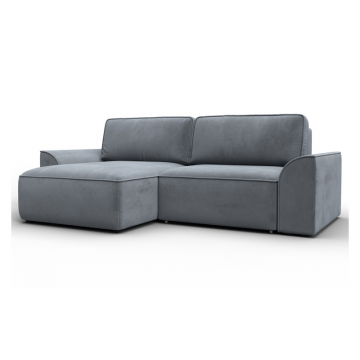 Диван угловой Лига-048 НПБ, TOWER 10 серый, Велюр