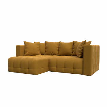 Диван угловой Лига-052 НПБ угол универсальный Желтый, Велюр