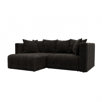 Диван угловой Лига-052 НПБ угол универсальный Коричневый, Велюр