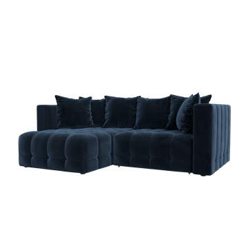 Диван угловой Лига-052 НПБ угол универсальный Синий, Велюр
