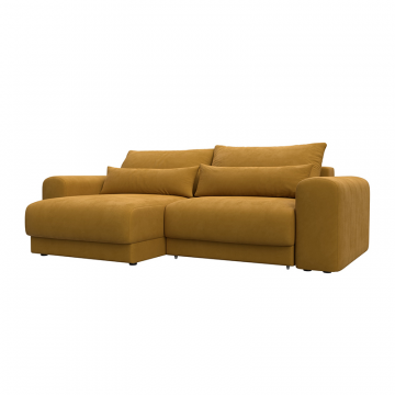 Диван угловой Лига-056 НПБ угол универсальный Желтый, Велюр