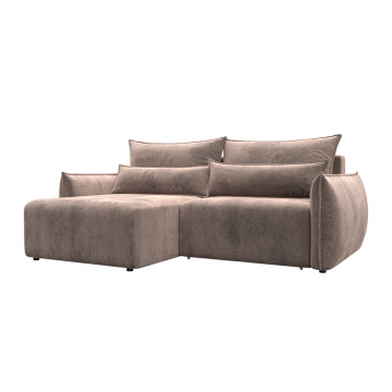 Диван угловой Лига-051 НПБ угол универсальный Бежевый, Велюр