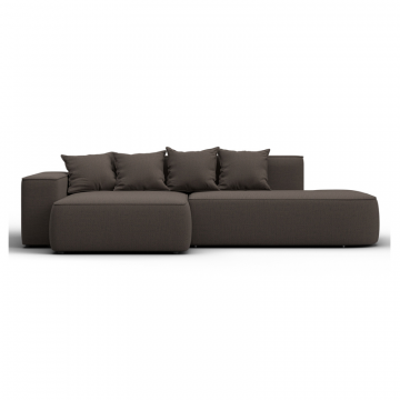 Диван угловой Лига-065 угол левый, Амур 05 коричневый, Рогожка