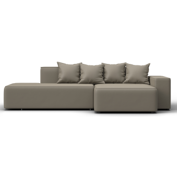 Диван угловой Лига-079 угол правый Бежевый, Экокожа